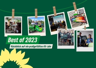 Best Of 2023, Wäscheleine mit Polaroid-Fotos von vergangenen Veranstaltungen